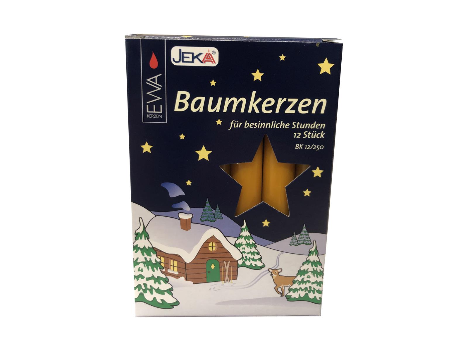 JEKA Baumkerzen 12/250 Natur Kerzen für den Weihnachtsbaum