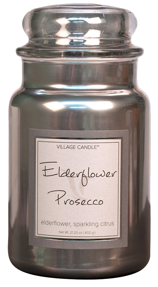 Village Candle Metallic Duftglas "Elderflower Prosecco" Large