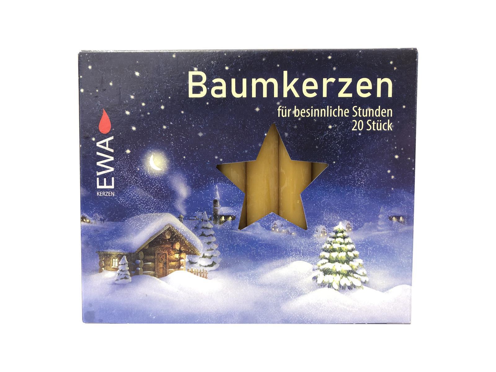 JEKA Baumkerzen 20/250 natur Kerzen für den Weihnachtsbaum