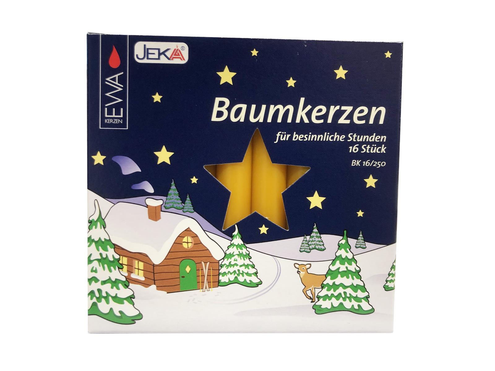 JEKA Baumkerzen 16/250 Natur Kerzen für den Weihnachtsbaum