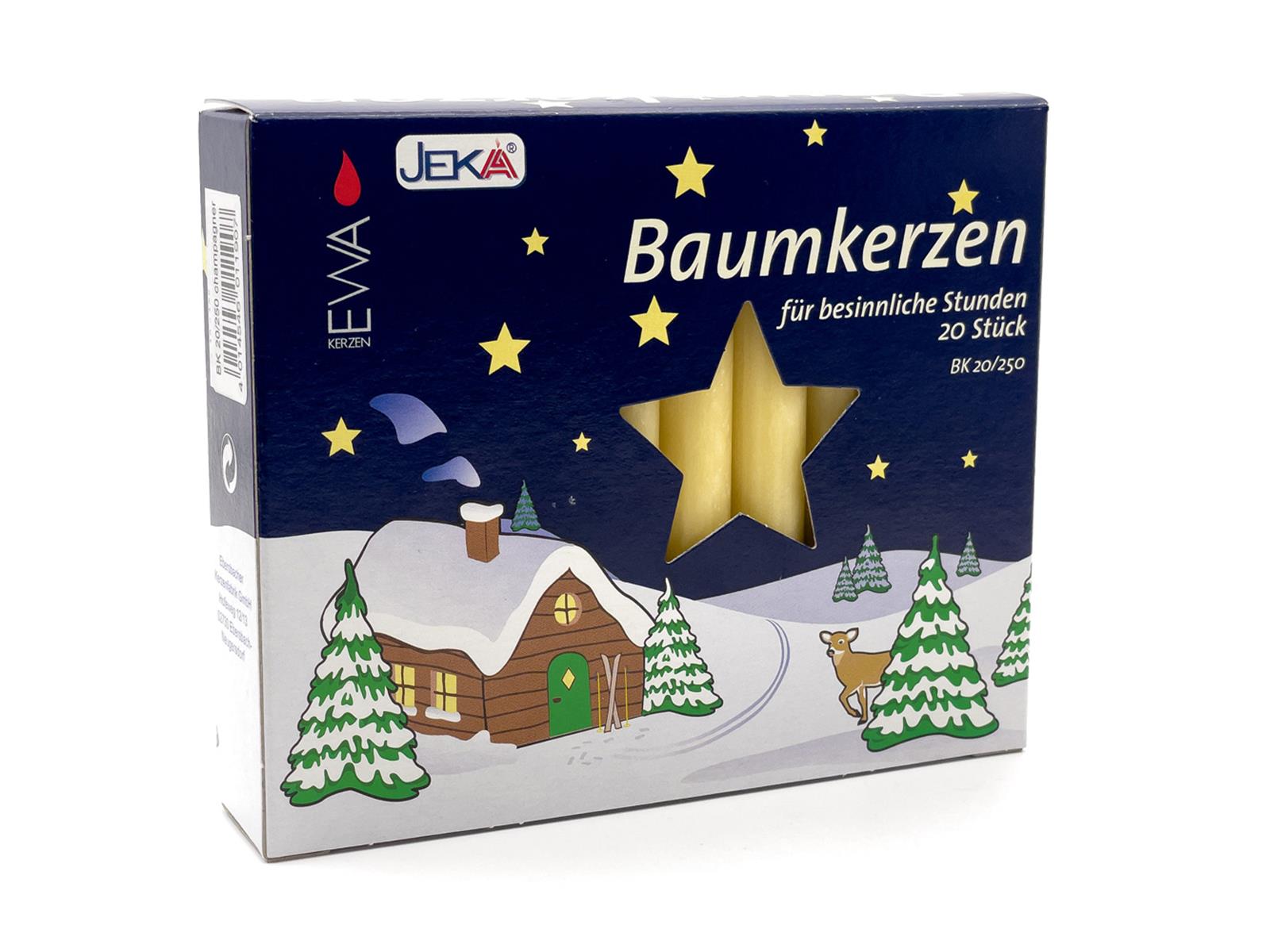 JEKA Baumkerzen 20/250 champagner Kerzen für den Weihnachtsbaum