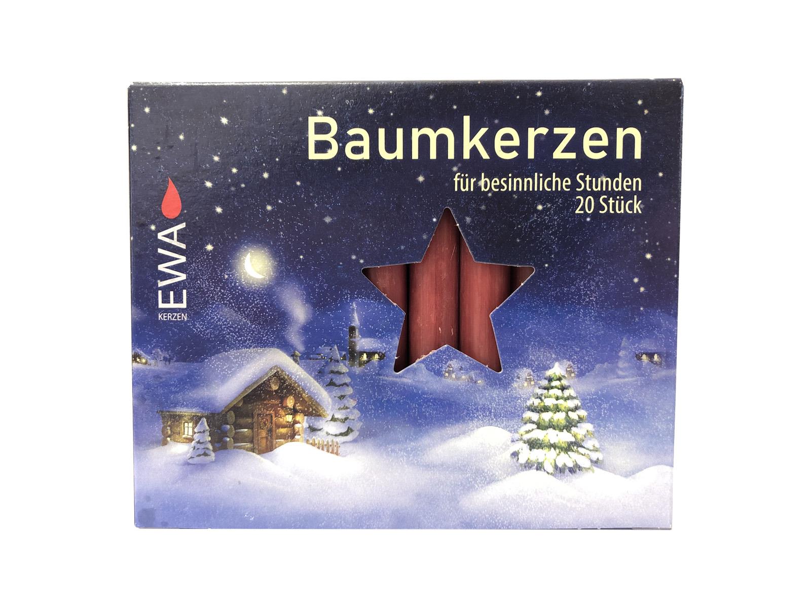 JEKA Baumkerzen 20/250 Antikrot Kerzen für den Weihnachtsbaum